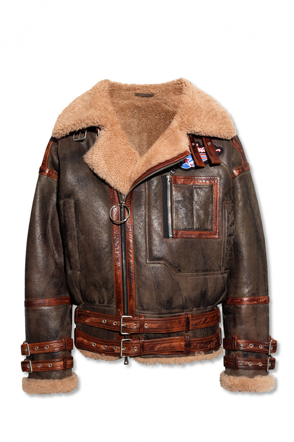 Balmain Shearling coat with straps Men's Clothing Vitkac